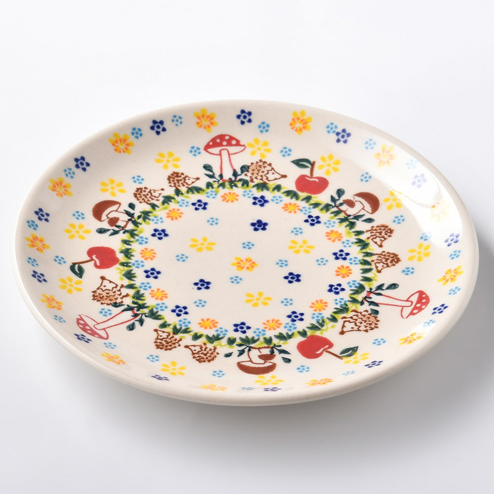 Handmade Polish Pottery Vena round serving plate 19cm lovely dream Boleslawiec Ceramics