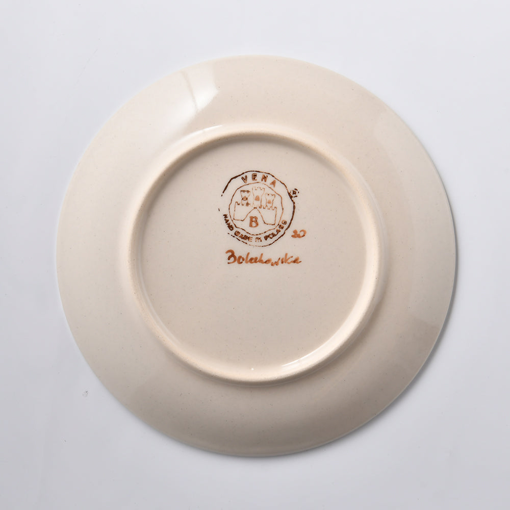Handmade Polish Pottery Vena round serving plate 19cm lovely dream Boleslawiec Ceramics