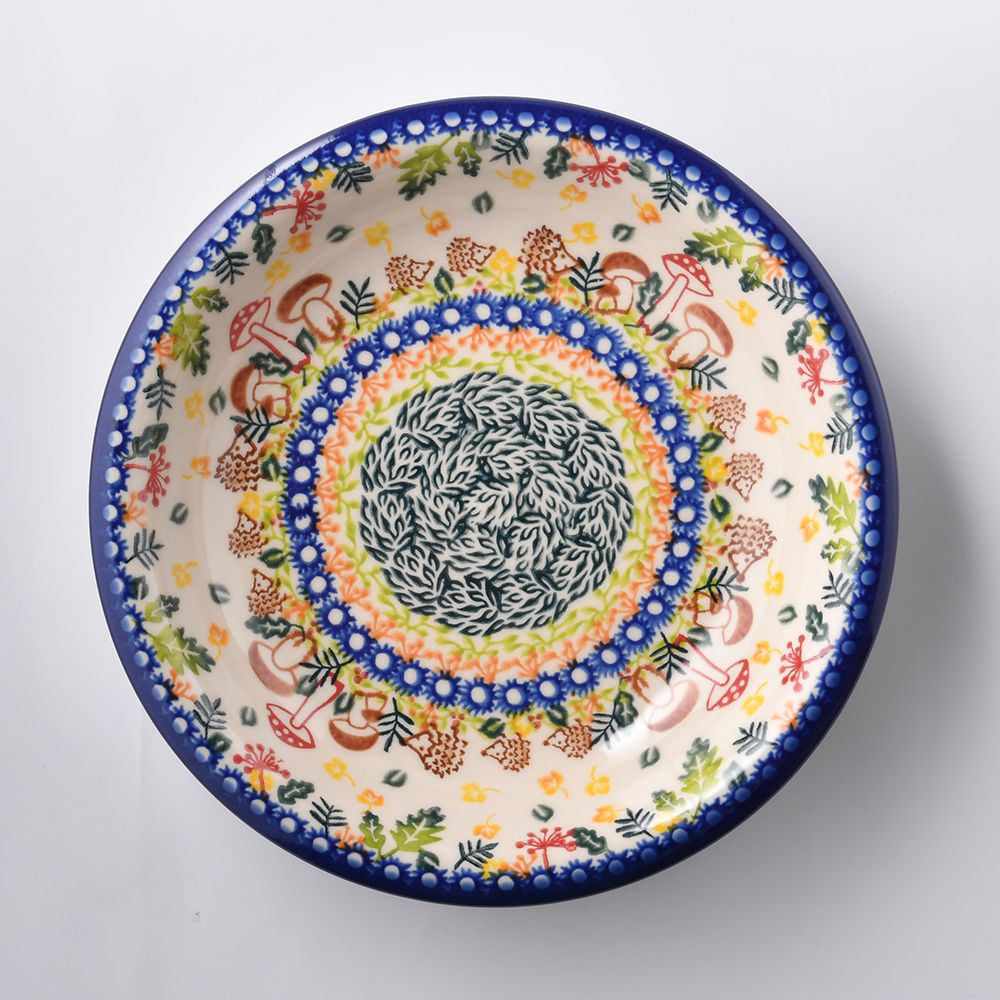 Handmade Polish Pottery Vena round deep plate 22cm magical spring Boleslawiec Ceramics