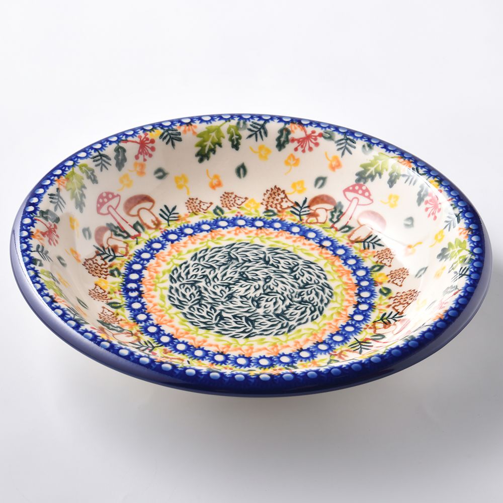 Handmade Polish Pottery Vena round deep plate 22cm magical spring Boleslawiec Ceramics
