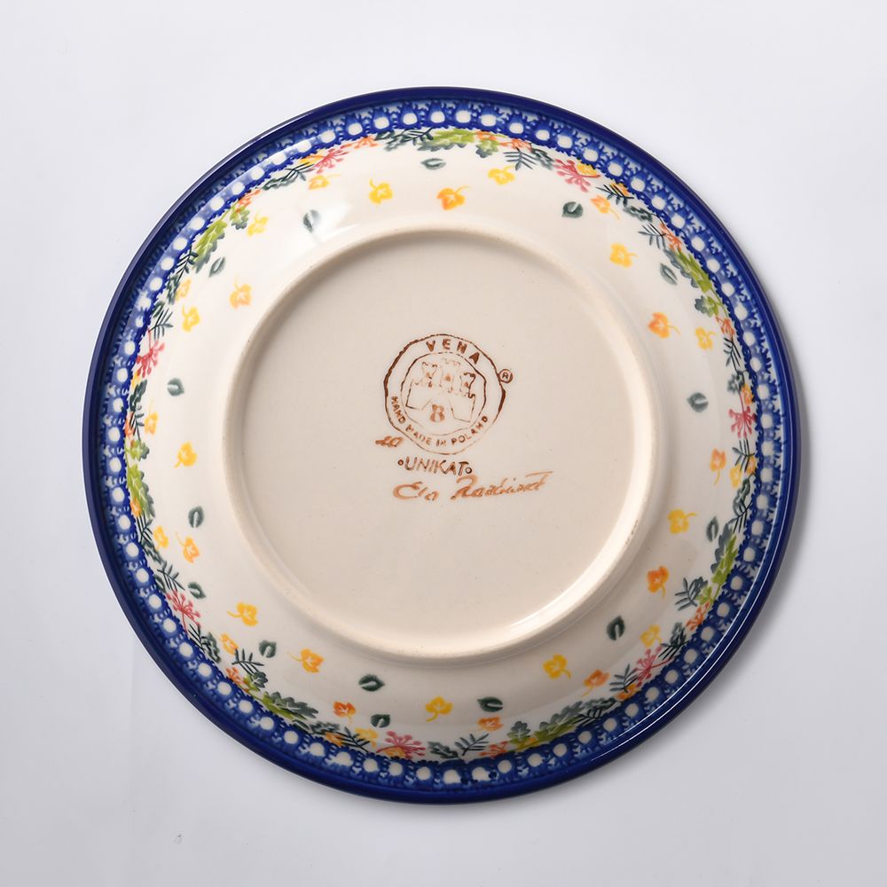 Handmade Polish Pottery Vena round deep plate 22cm magical spring Boleslawiec Ceramics