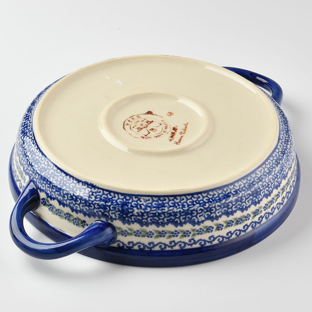 Handmade Polish Pottery Vena round deep plate 23cm rose garden Boleslawiec Ceramics