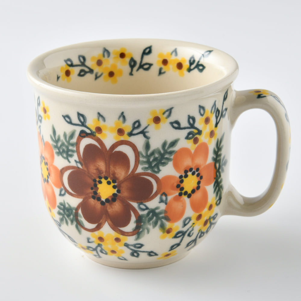 Handmade Polish Pottery Vena cup set 250ml osmanthus fall Boleslawiec Ceramics