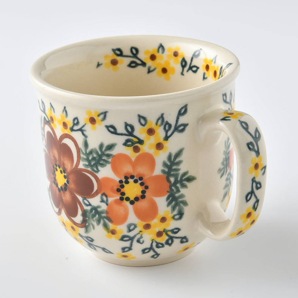 Handmade Polish Pottery Vena cup set 250ml osmanthus fall Boleslawiec Ceramics