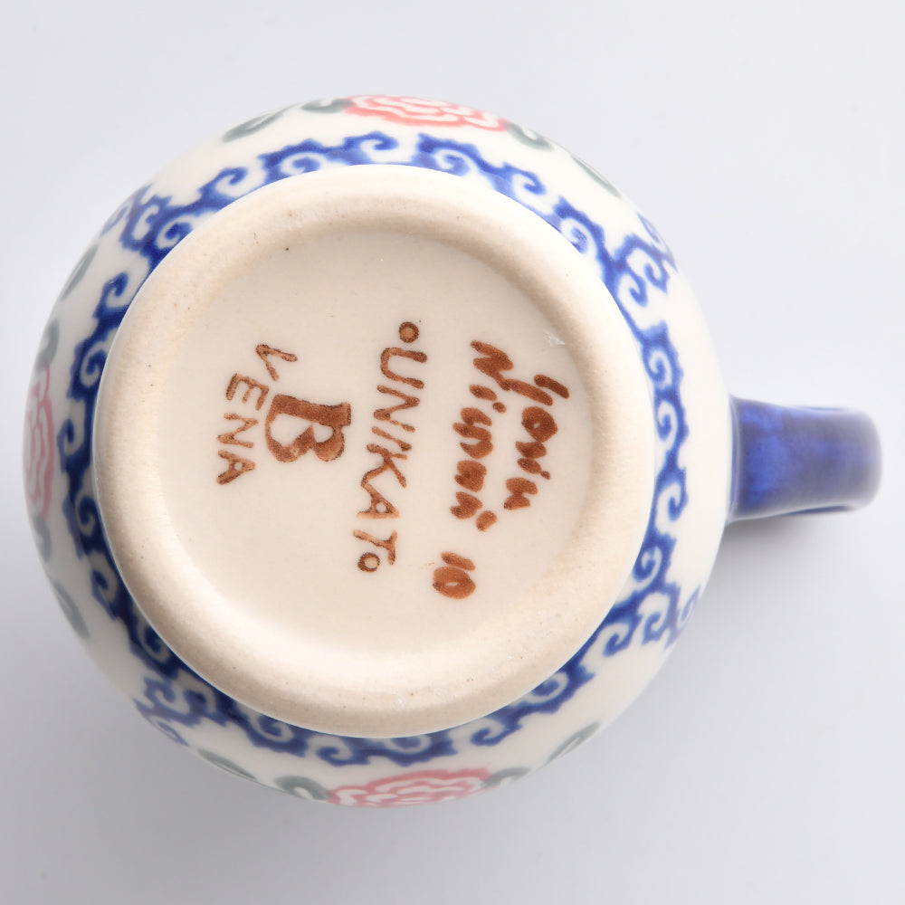 Handmade Polish Pottery Vena creamer 100ml rose garden Boleslawiec Ceramics
