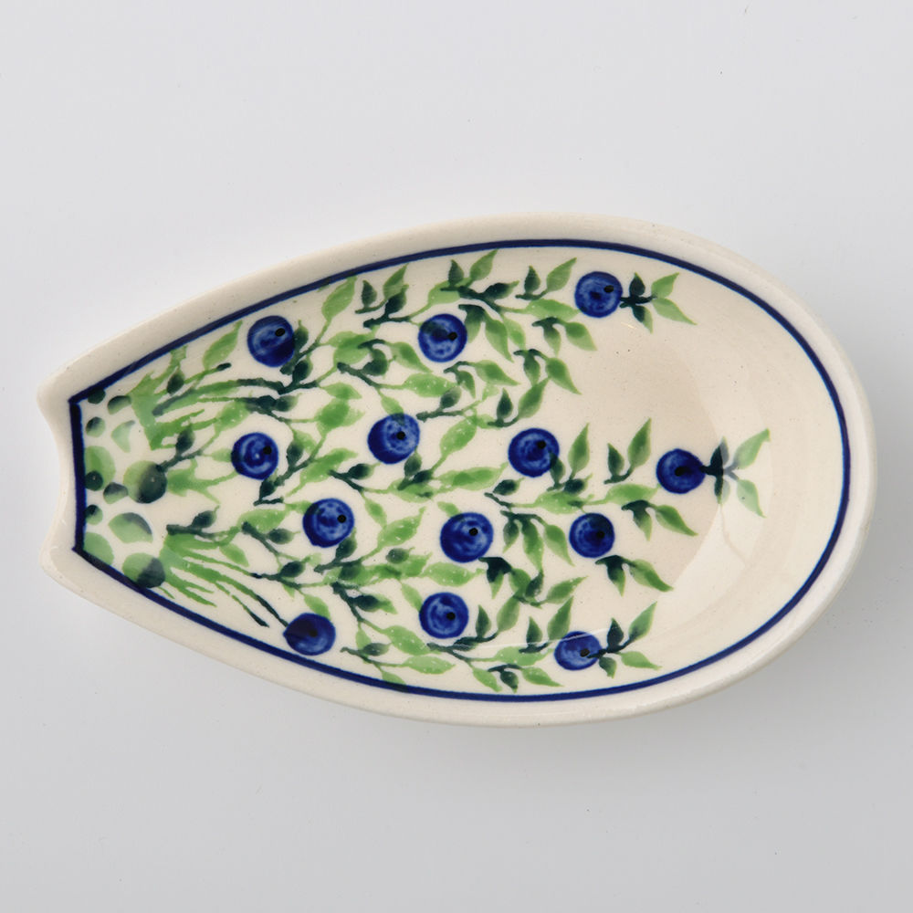 Handmade Polish Pottery Zaklady spoon rest flower freedom Boleslawiec Ceramics