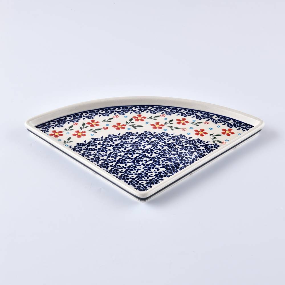 Handmade Polish Pottery Zaklady pizza plate,serving plate,20cm sweet garden Boleslawiec Ceramics