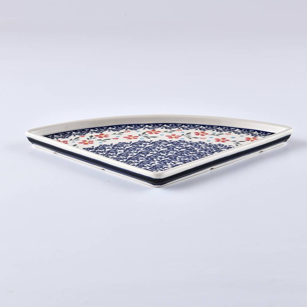 Handmade Polish Pottery Zaklady pizza plate,serving plate,20cm sweet garden Boleslawiec Ceramics