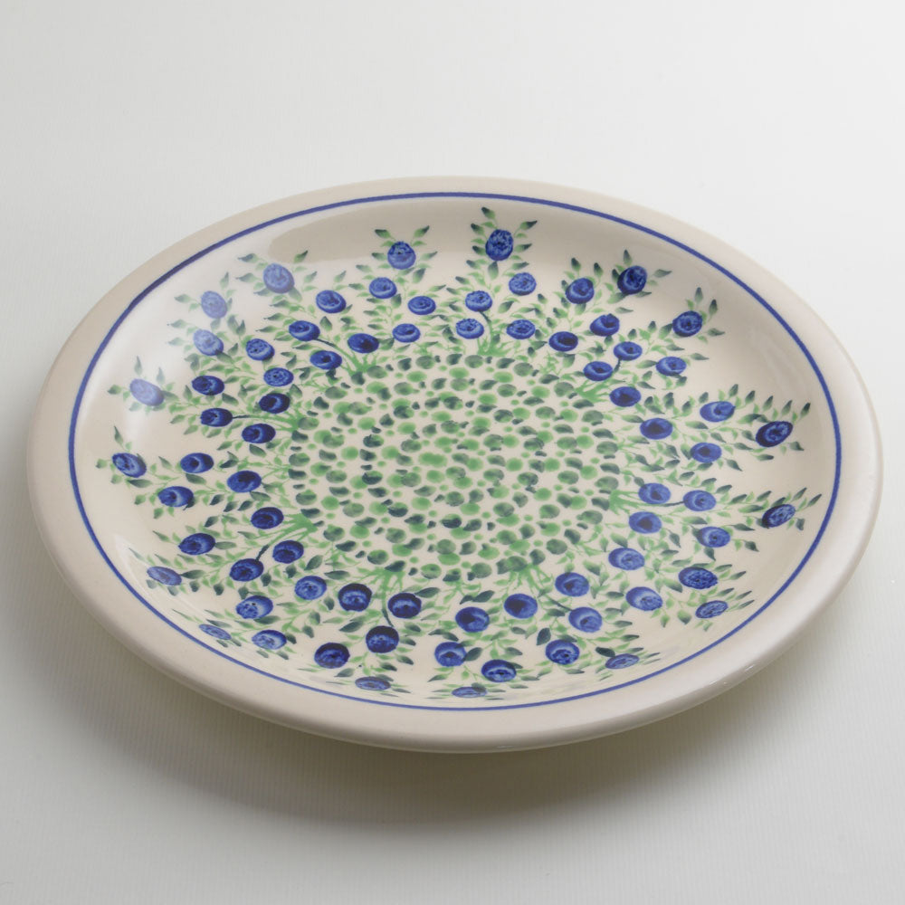 Handmade Polish Pottery Zaklady round serving platter 27cm flower freedom Boleslawiec Ceramics