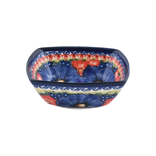 Handmade Polish Pottery Cerraf square  bowl 12cm violet nectar Boleslawiec Ceramics
